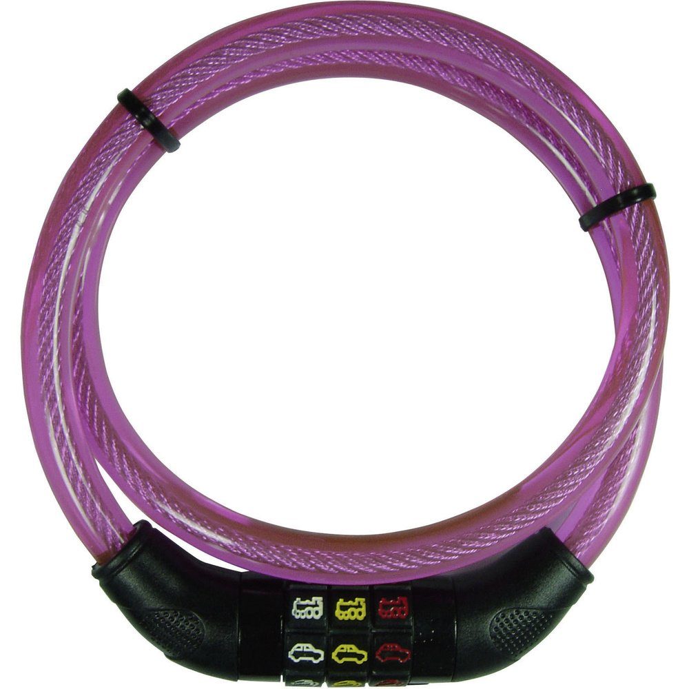 Security Plus Kabelschloss Security Plus CSL80Pink Kabelschloss Pink Zahlenschloss mit Symbolen