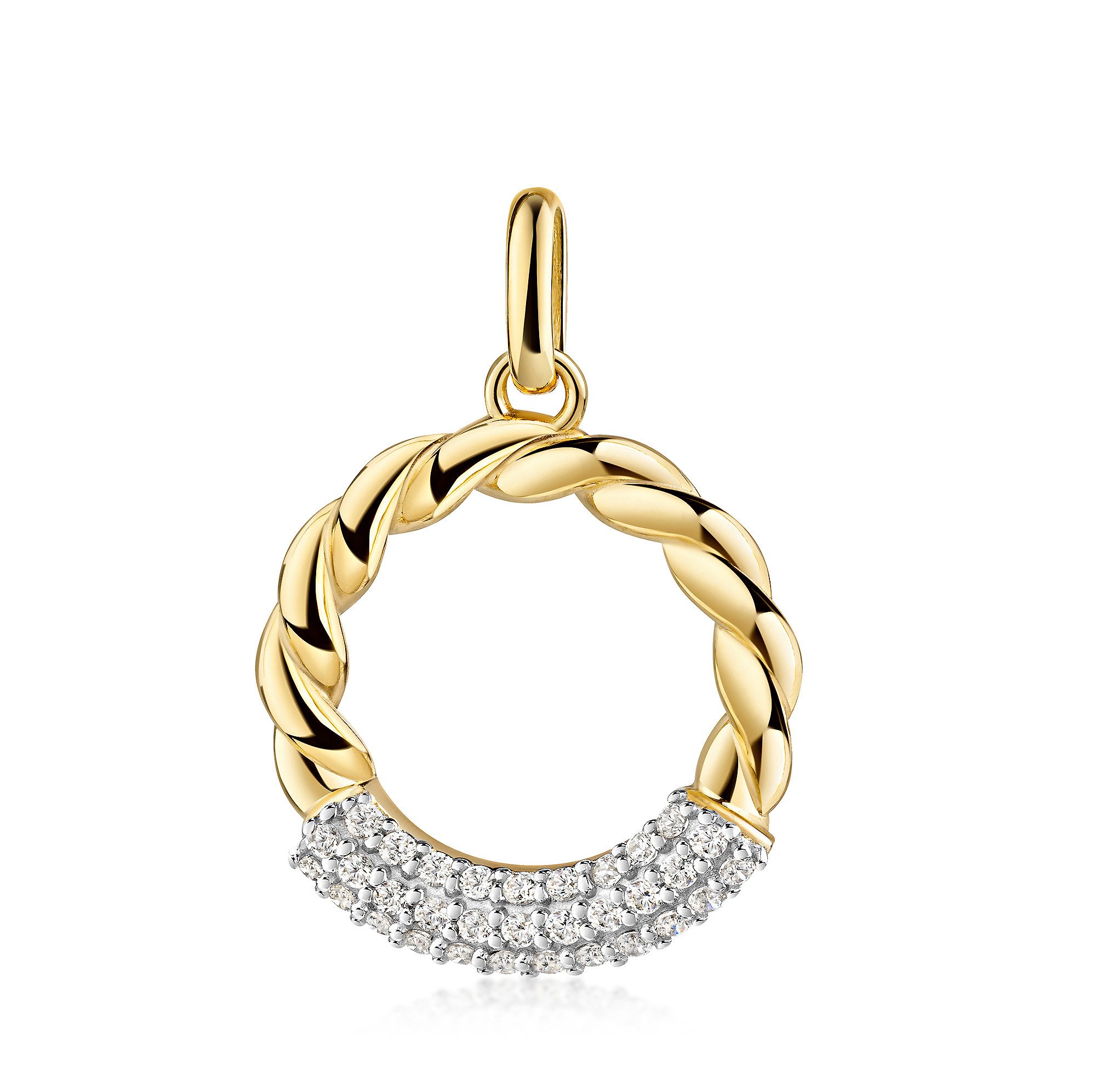 Kettenanhänger Schmuck Geschenk Gold 333 Halsschmuck Anhänger Kreis rund Kordel