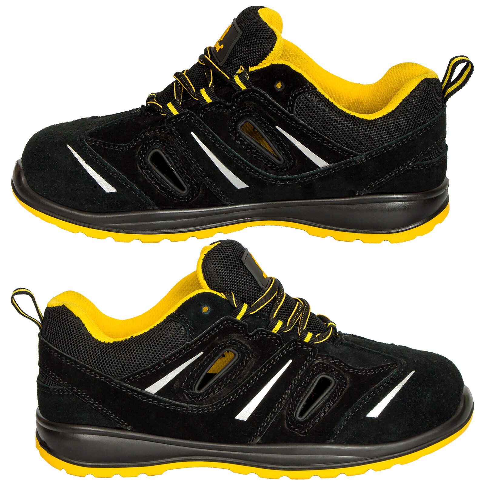 Urgent Arbeitsschuhe Sportliche Sicherheitsschuhe Schwarz-Gelb Schutzkappe S1 Arbeitsschuh