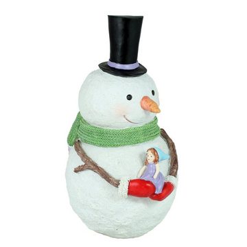 colourliving Weihnachtsfigur Schneemann Figur mit Zylinder Weihnachtsfiguren, Handbemalt, auch als Fensterdeko geeignet, Weihnachtsdeko