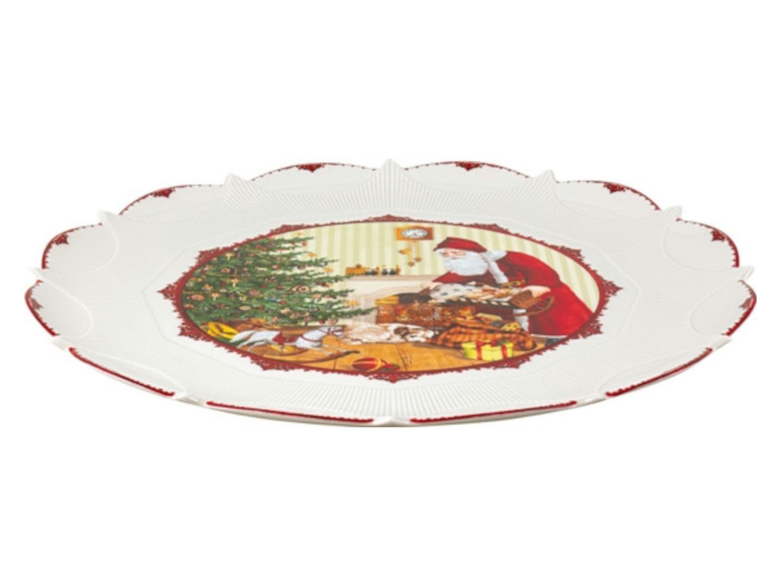 Villeroy & Boch Servierplatte Toy's Fantasy Gebäckt. gr. Santa bringt Geschenke, Premium Porcelain, (Gebäckteller)