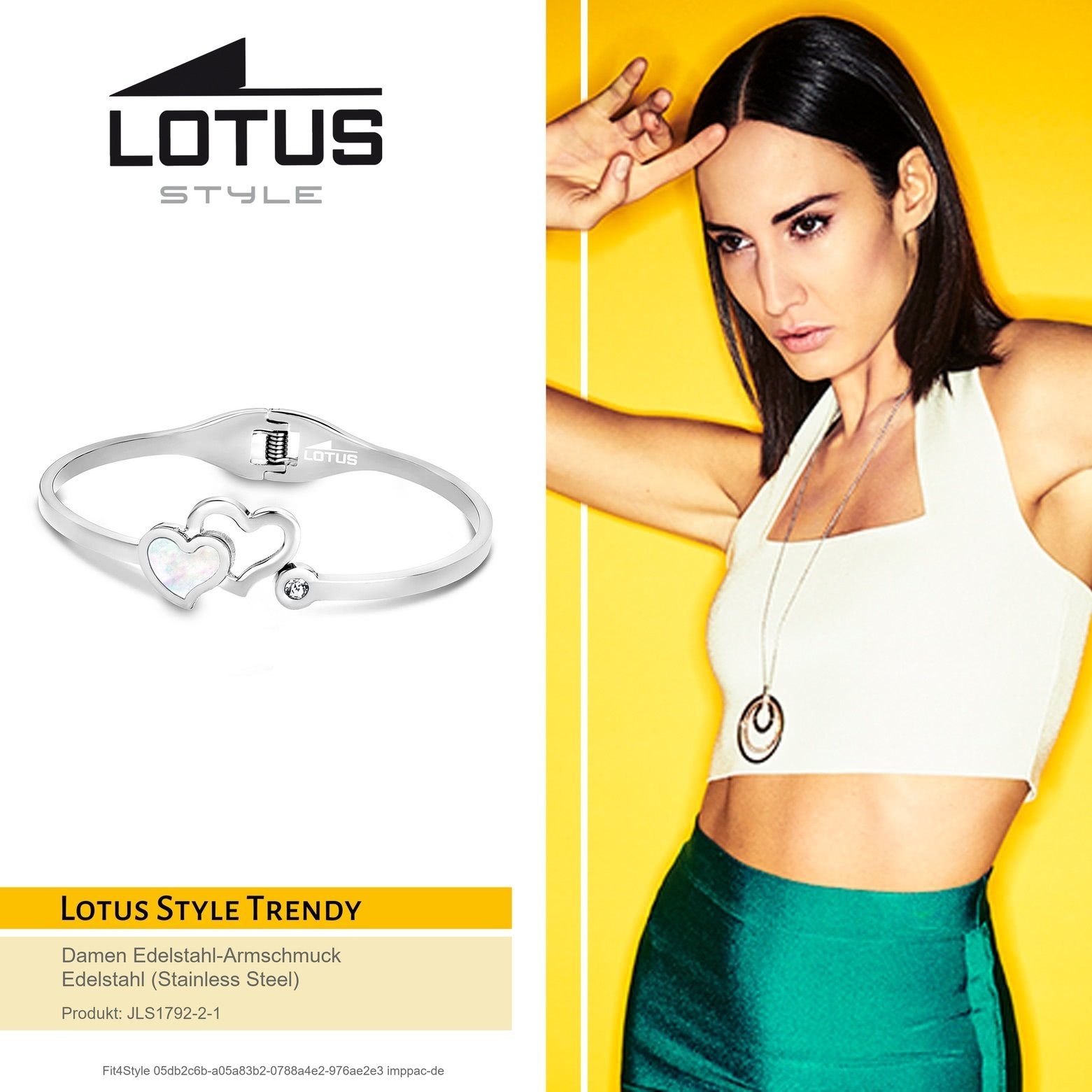 Lotus Style Armspange Lotus Style Armband Armspange silber (Armspangen), für Damen aus Edelstahl (Stainless Steel)