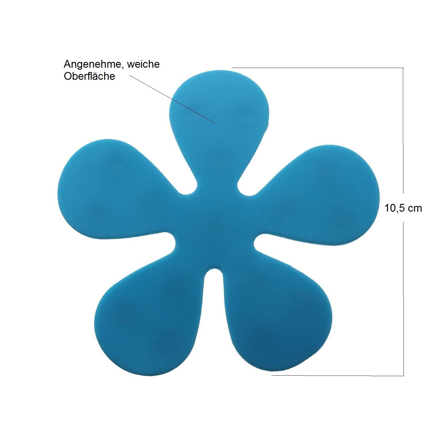 Antirutsch-Sticker Blütenform 6er Set - Bunte Saugmatten Für Badewanne & Dusche