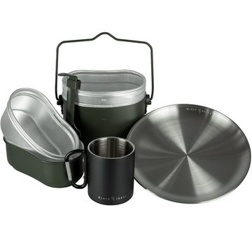 Black Snake Geschirr-Set Kochgeschirr mit flachem Camping Teller und Tasse