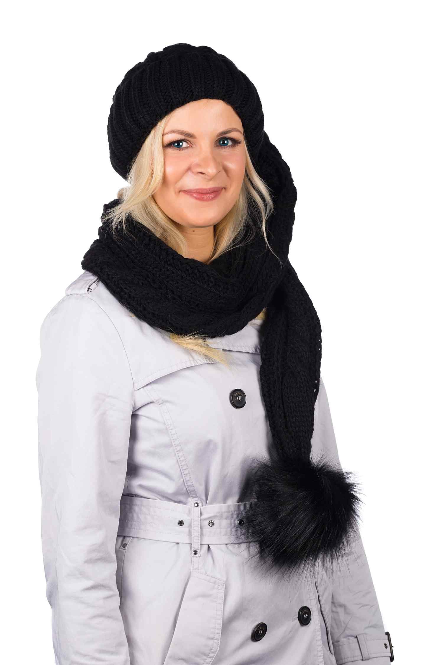 BIRENDY Strickmütze XXL Beanie AA Mütze Zipfelmütze Pudelmütze Wintermütze Extra Lang