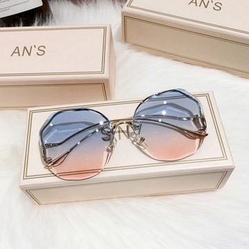 Fivejoy Sonnenbrille Farbverlaufs-sonnenbrille Damen UV400 Faltlinsen Metallschneidlinse (3-St) Hochwertige Sonnenbrille, modische Sonnenbrillen