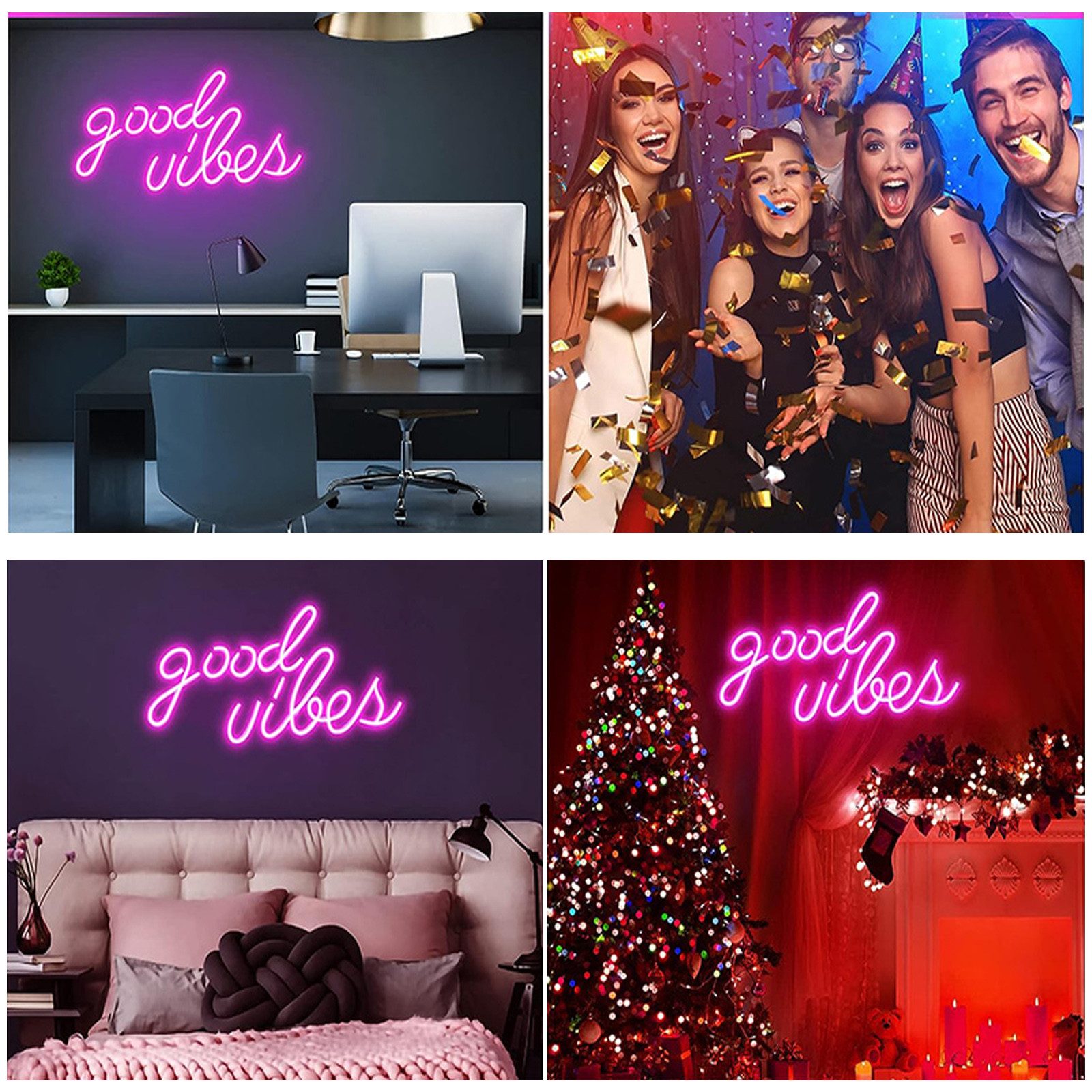 JIBENNEON LED Dekolicht Good Vibes Neonschild, USB-betrieben LED-Schild, mi günstig online kaufen