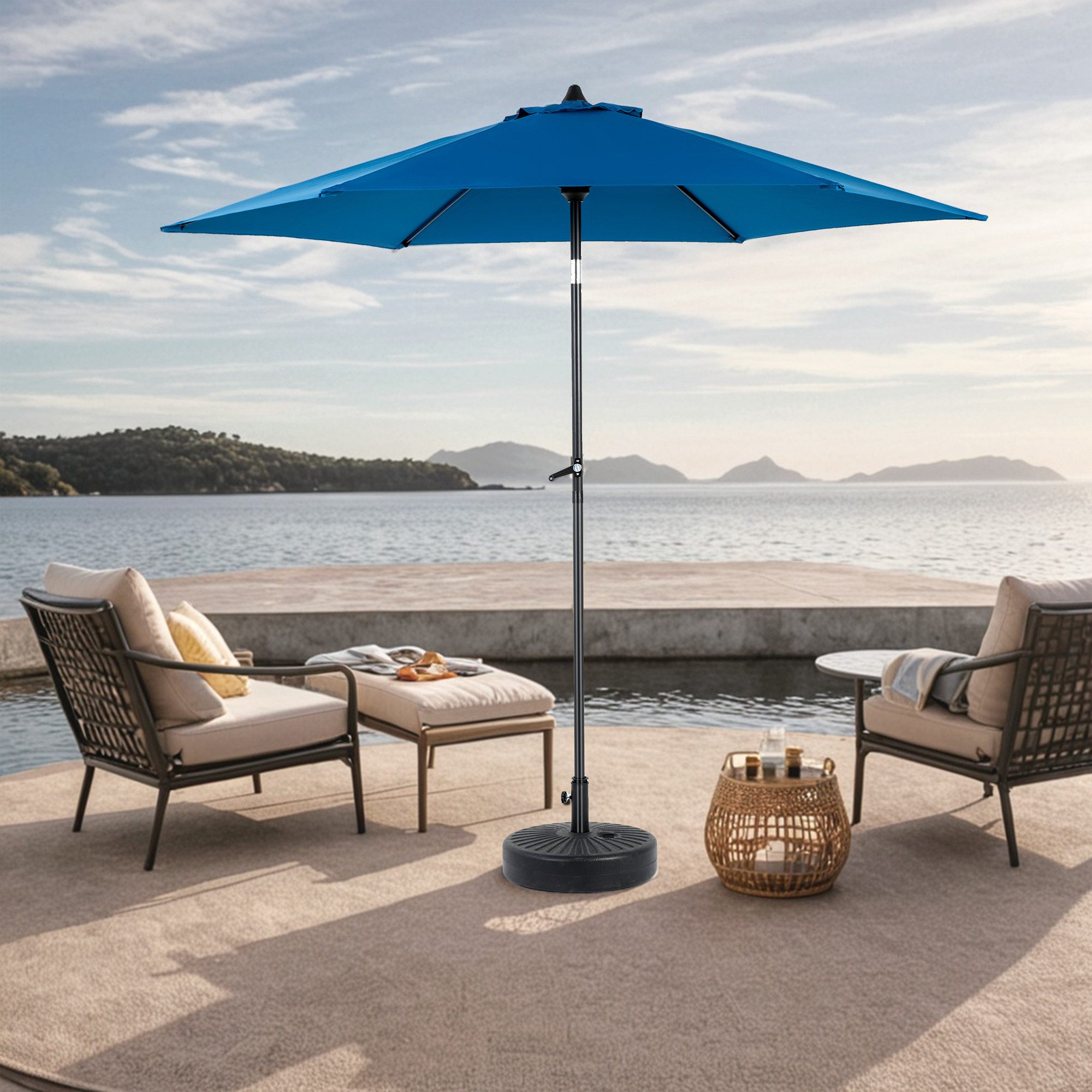 Sonnenschirm 2.6M Outdoor Sonnenschirm mit Push-Button Neigung (ohne Basis)