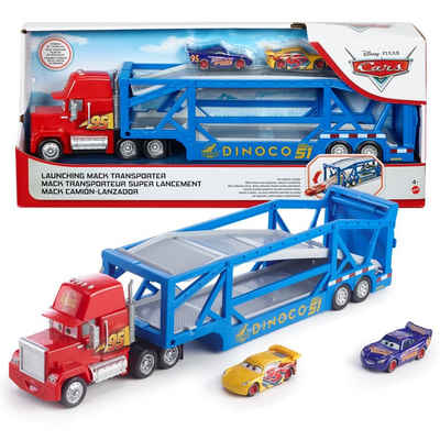 Disney Cars Spielzeug-Rennwagen Dinoco Mack Truck Auto Transporter & 2 Cast Fahrzeuge Disney Cars