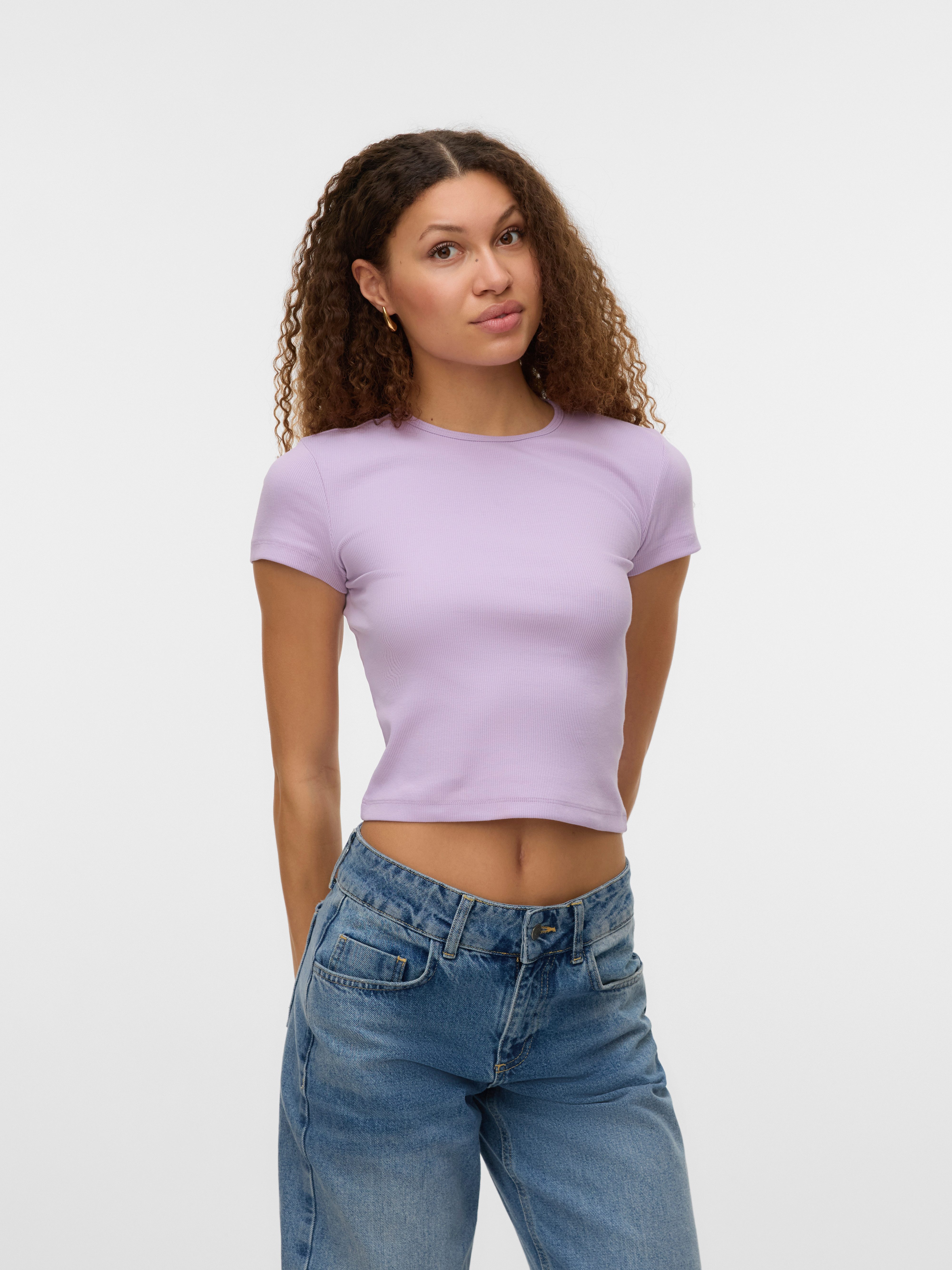 Vero Moda Kurzarmshirt VMCHLOE SS SHORT TOP JRS NOOS Baumwollmischung