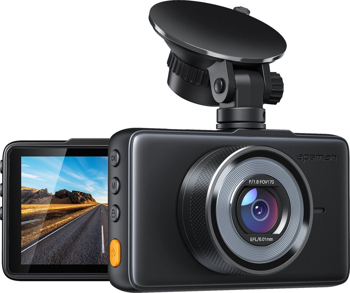 Apeman G-Sensoren) (Full Full C450A 1080P Nachtsicht, 3-Zoll-LCD-Bildschirm, Ultraweitwinkel, HD 170° Dashcam HD,