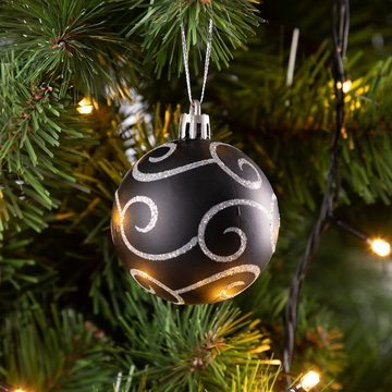 Casaria Weihnachtsbaumkugel (24 St), Christbaumkugeln 24 tlg ∅ 6cm matt glänzend glitzernd