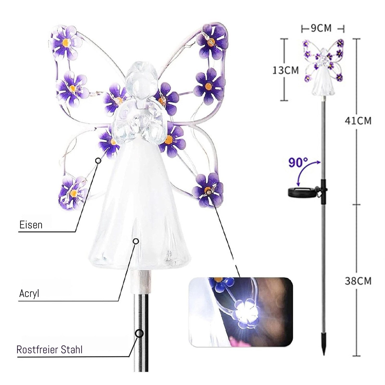 VIVIHEYDAY LED Gartenleuchte Engel LED Solarleuchte, LED-Solar Gartenlicht, günstig online kaufen