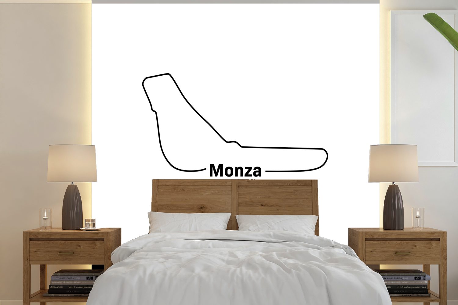 MuchoWow Fototapete Monza - Formel 1 - Rennstrecke, Matt, bedruckt, (5 St), Vinyl Tapete für Wohnzimmer oder Schlafzimmer, Wandtapete