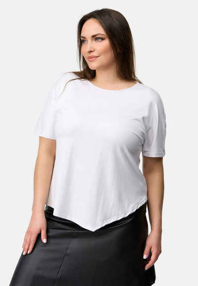 Kekoo Tunikashirt Shirt asymmetrisch halbarm mit Stetch 'Lara'