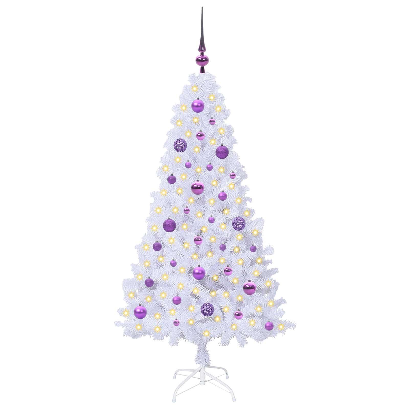 vidaXL Künstlicher Weihnachtsbaum Künstlicher Weihnachtsbaum Weiß 150 cm PVC und Stahl