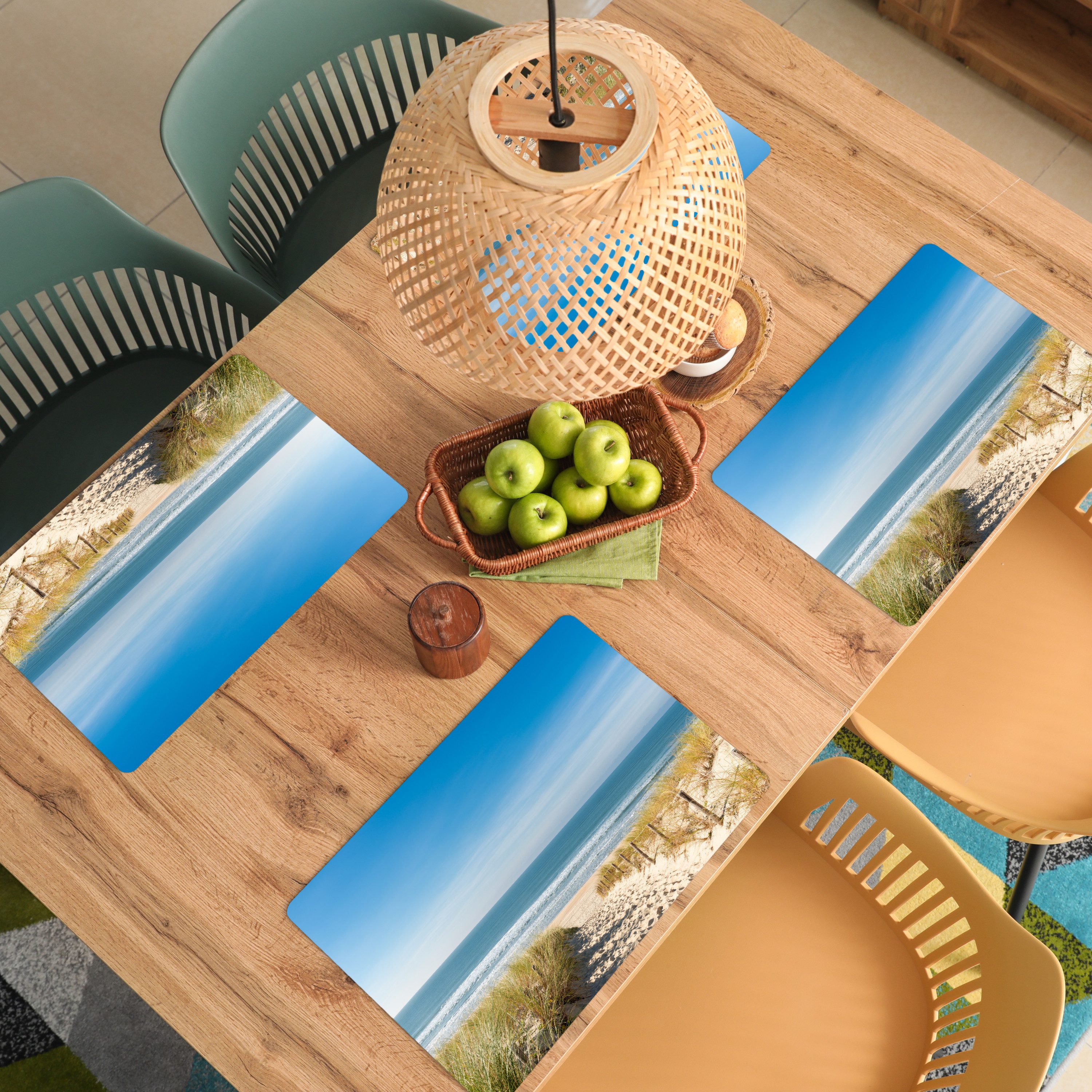 MuchoWow Platzset Strand - Meer - Düne - Sand - Sommer, (6-St), Platzsets, Tischset, Abwaschbar, Tischsets, Platzdeckchen – Bild 3 von 5