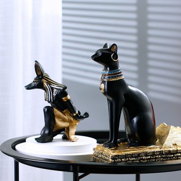 CoolBlauza Tierfigur Statue Ornament, Weinregal aus Harz, Weinschrank Dekoration (1 St., Sammlerskulptur für Weinliebhaber), Ägyptischer Anubis Hund, Beste Katze