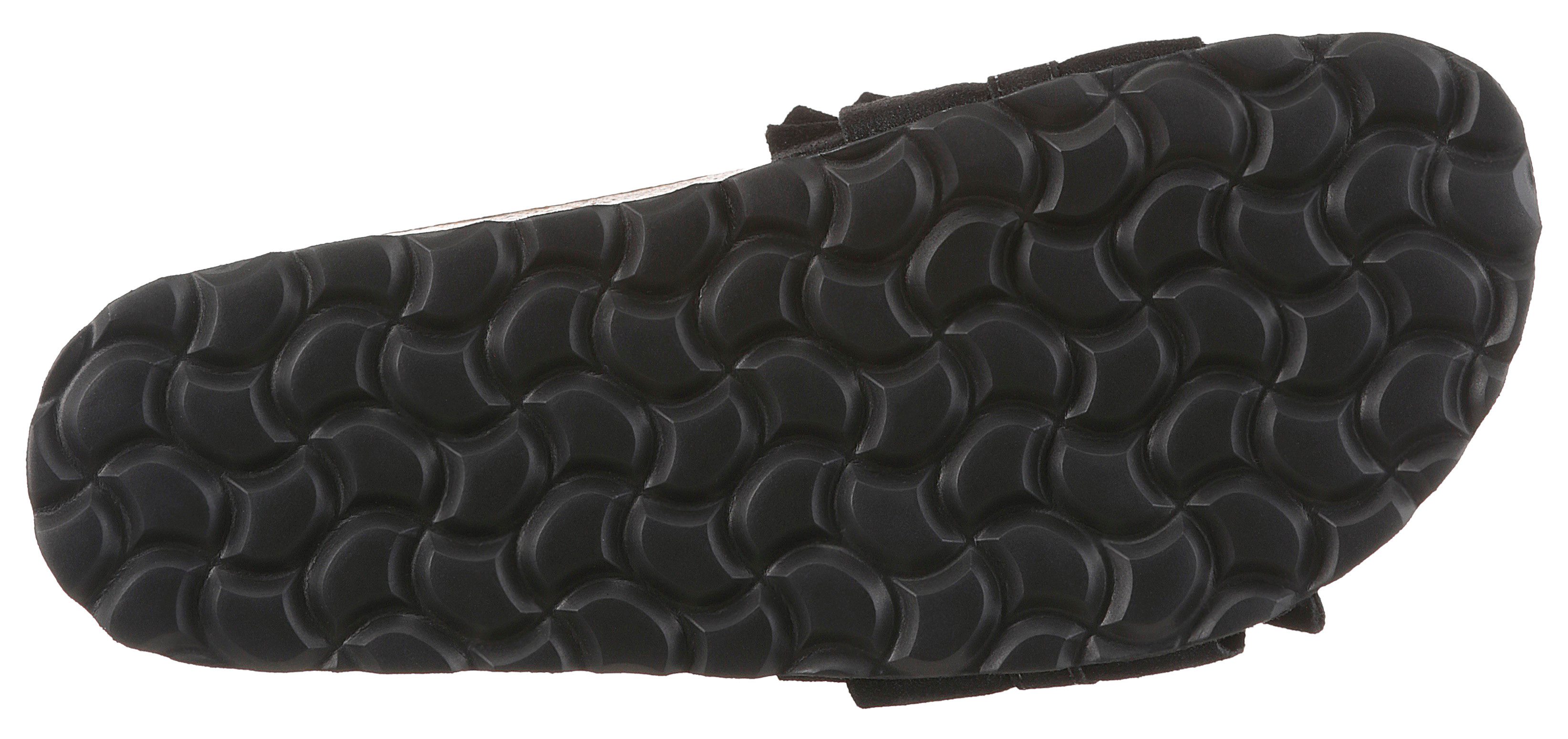 VERBENAS Rocio Roda Pantolette Sommerschuh, Flat mit geschwungenen Laschenstoff