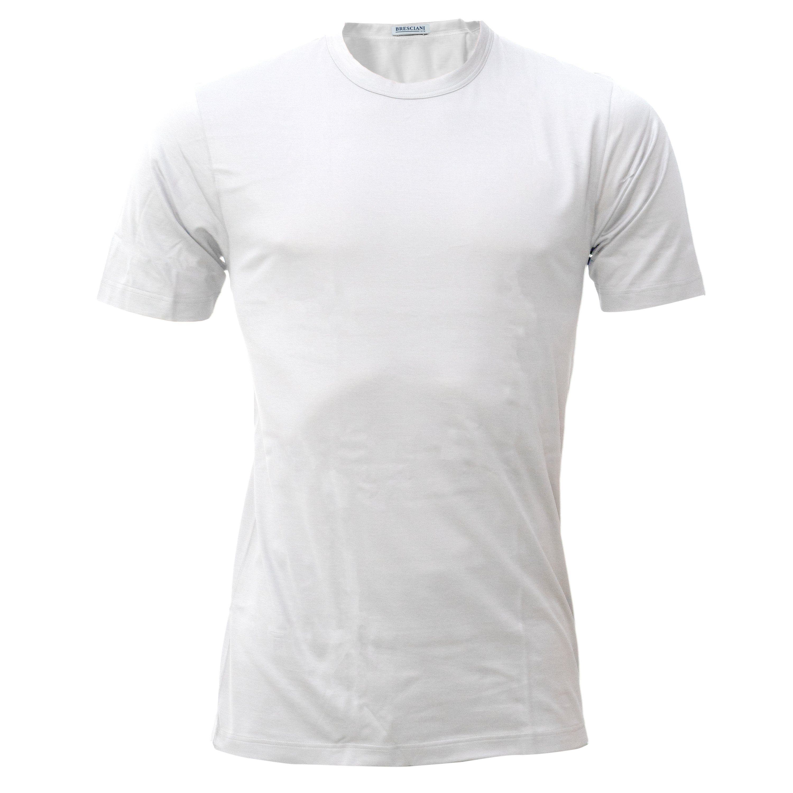 Bresciani T-Shirt Underwear aus Baumwolle, Made in Italy Weiss