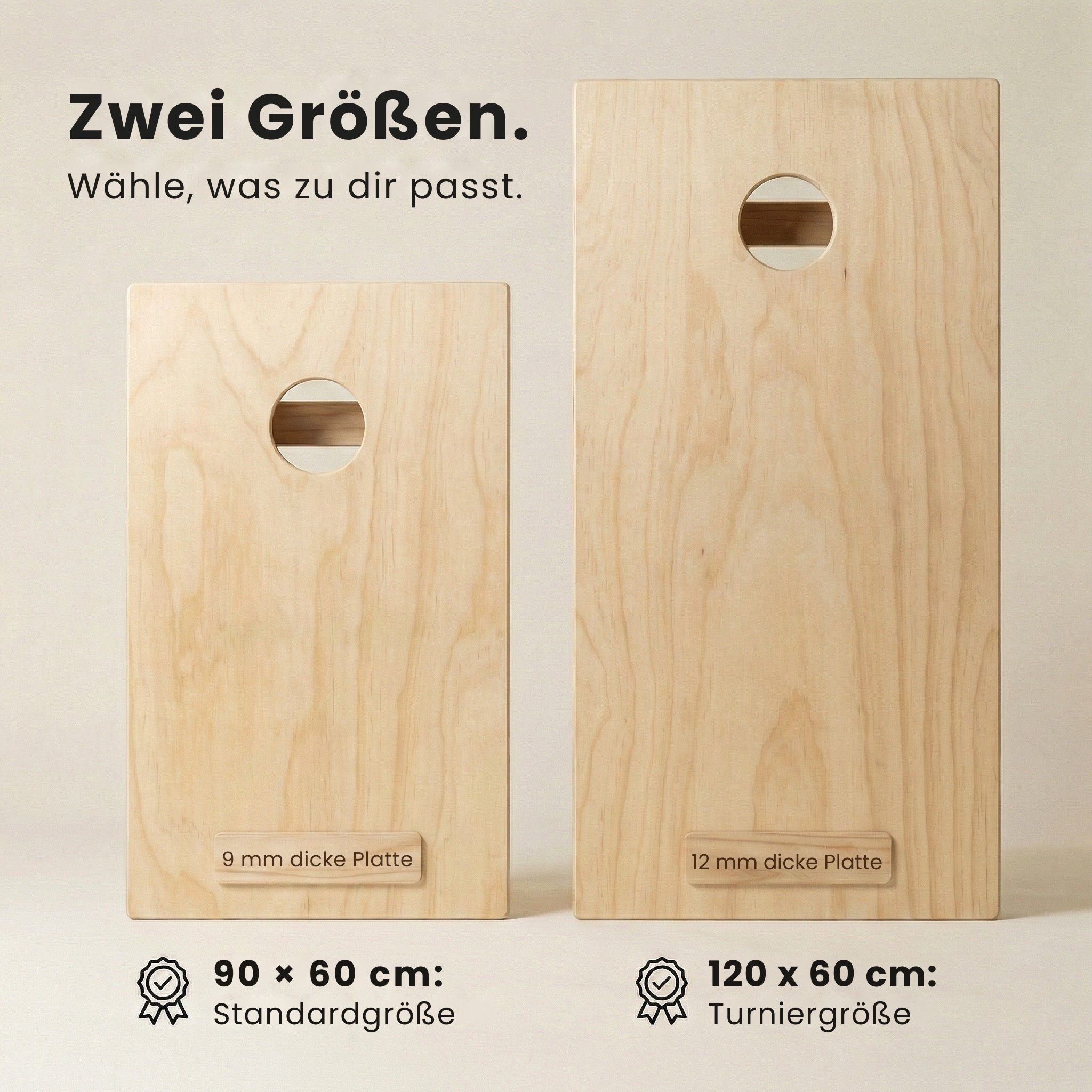 Cornation Spiel Cornhole Set aus Holz 90cm / 120cm - Hochwertiges Outdoor Wurfspiel, inkl. 8 Bags & Tragetasche – Cornhole Spiel Outdoor