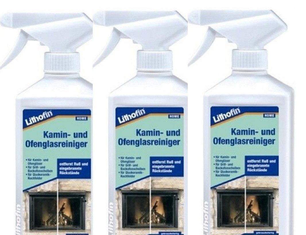 Lithofin Lithofin Kamin- & Ofenglasreiniger 3 x 500 ml Scheibenreiniger
