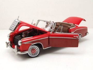 Sun Star Modellauto Mercedes 220 SE Cabrio W128 1960 rot dunkelrot Modellauto 1:18 Sun, Maßstab 1:18