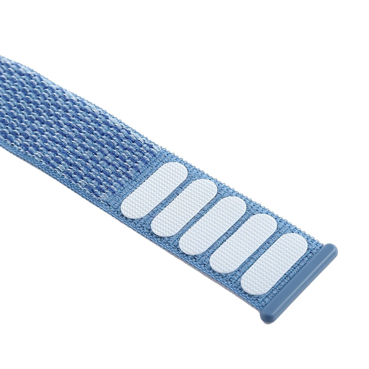 König Design Smartwatch-Armband 42 mm mm / Loop Blau Nylon mm, Armband Sport Pfauen / 45 Band Arm 44