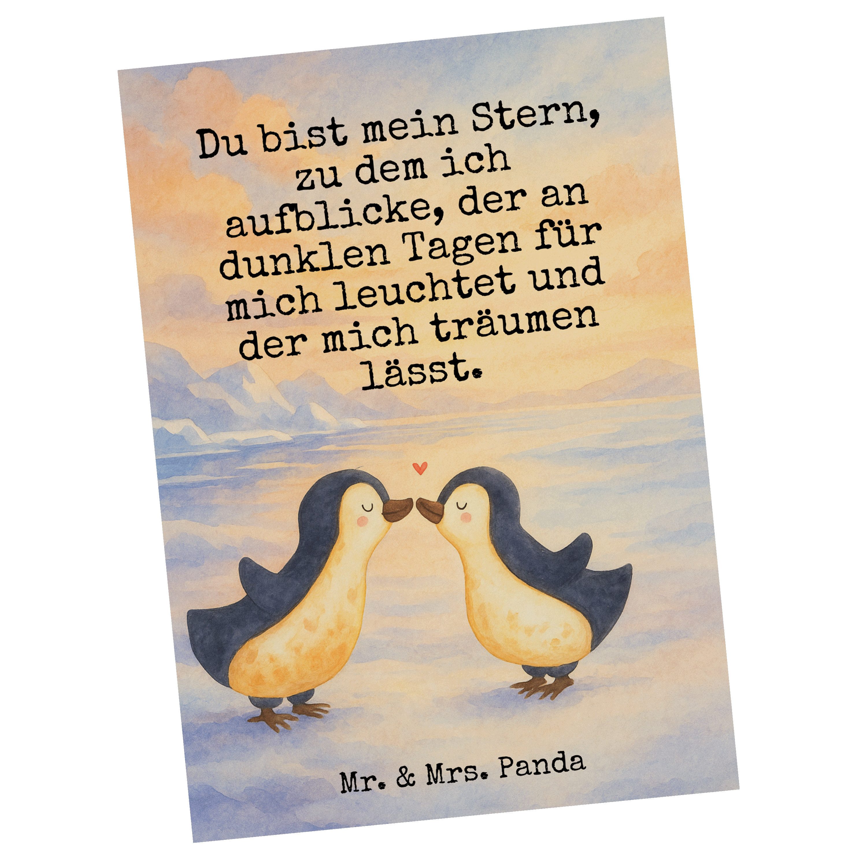 Mr. & Mrs. Panda Postkarte Pinguin Liebe Design, Postkarte, Weiß, Postkarte, Grußkarte, Vertraut, Liebesgeschenk Liebesbeweis Pinguine