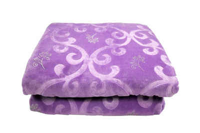 Tagesdecke Tagesdecke Bettüberwurf Decke mit Ornamenten in lila silber, Carpetia