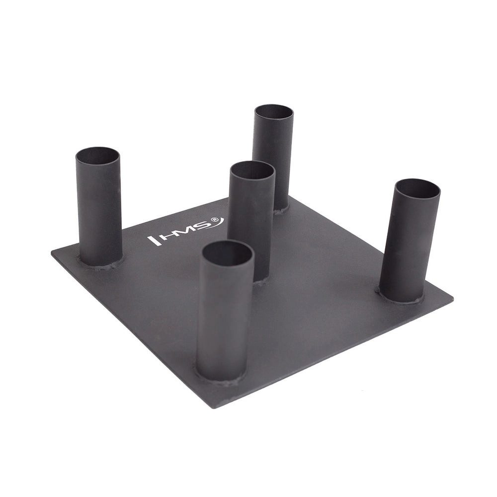 HMS Langhantelständer Langhantelhalter Hantelaufbewahrung Trainingsständer, (Spar-Set, 1-St., 38 x 38 cm platzsparend), 5 Steckplätze, olympische Langhanteln, platzsparend