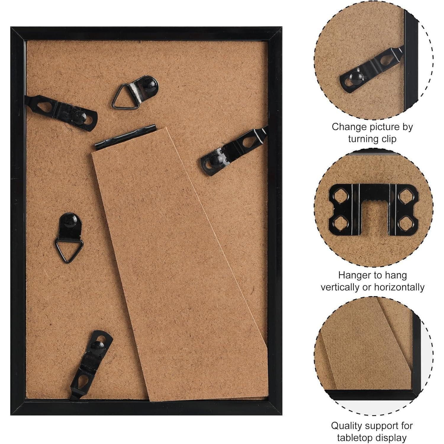 LuxusKollektion Einzelrahmen Bilderrahmen 10x15 Kunststoff Wand Tischaufsteller 10x15cm Braun