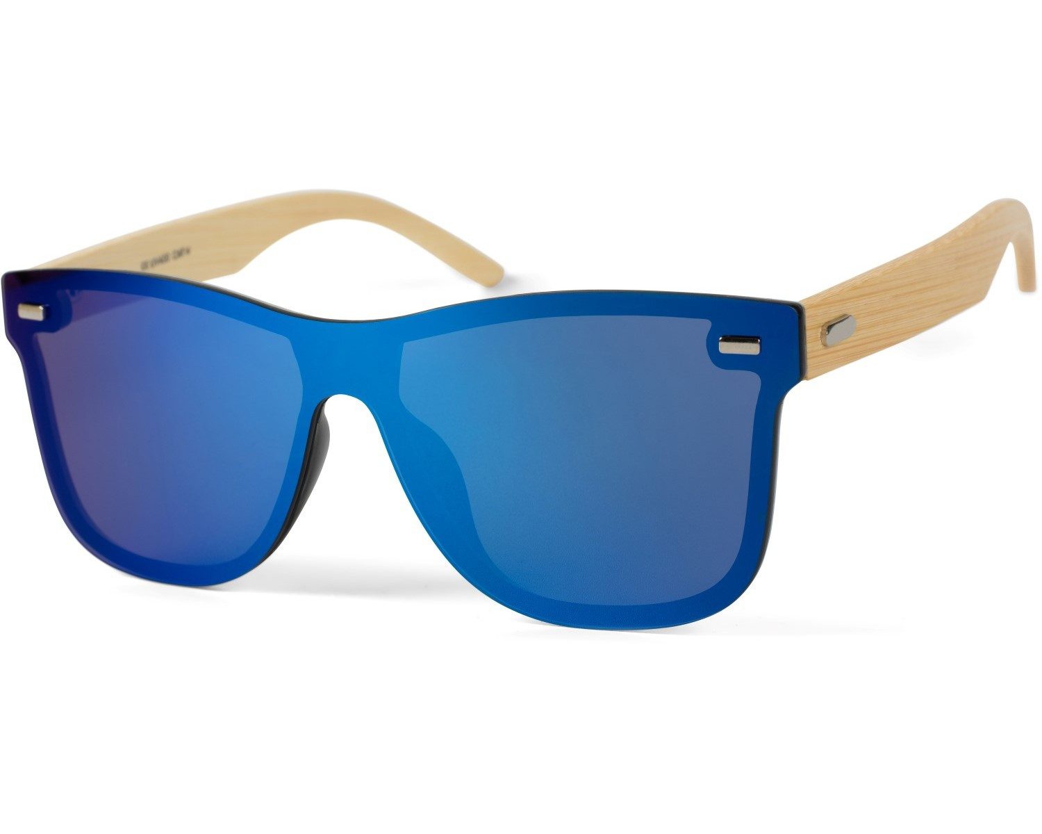 styleBREAKER Sonnenbrille Monoglas Nerd Sonnenbrille Bambus Bügel (1-St)