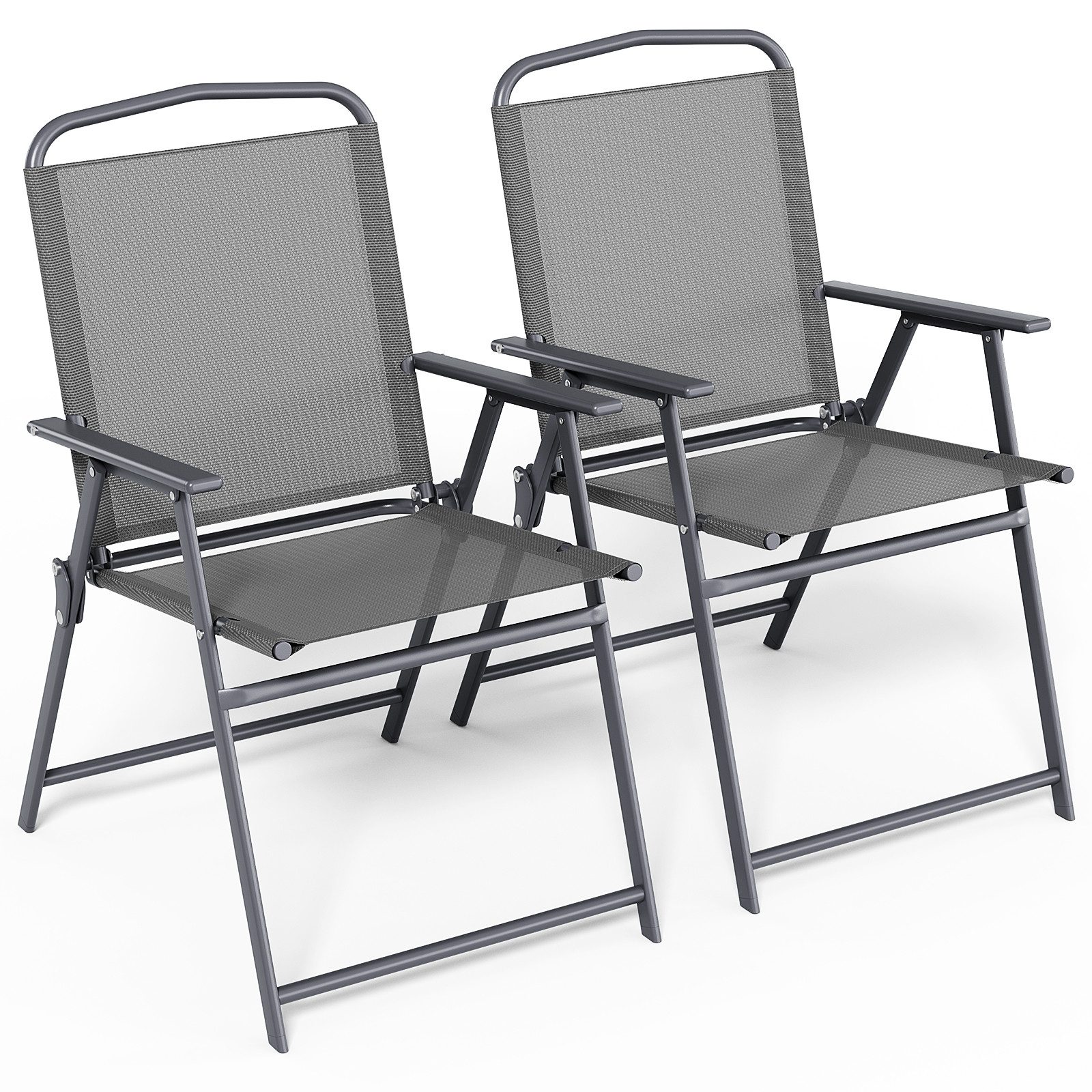 TLGREEN Klappstuhl Eisen-Gartenstuhl,Campingstuhl aus Texteline-Gewebe, (2 St), Bis 120kg,für Garten, Terrasse, Balkon und Camping