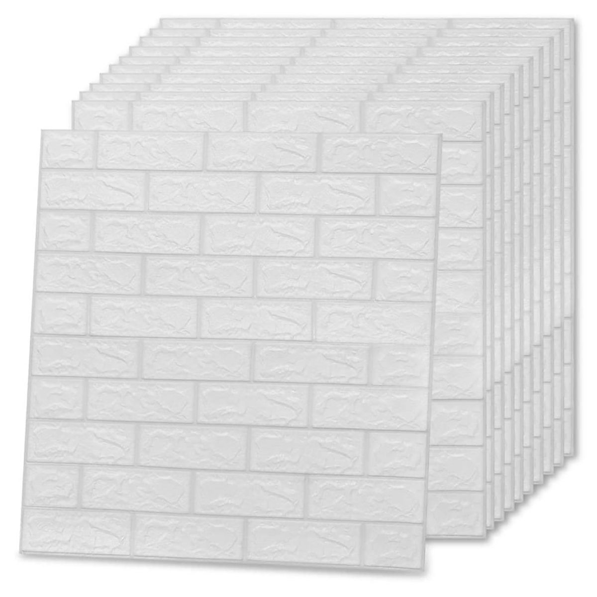 3D Selbstklebend Bricks Fotohintergrund Weiß Wallpaper Stück vidaXL 10