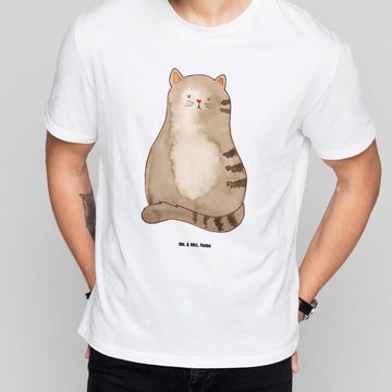 Mr. & Mrs. Panda T-Shirt Katze sitzend - Weiß - Geschenk, Liebe, Nachthemd, Katzendeko, Geburs (1-tlg)
