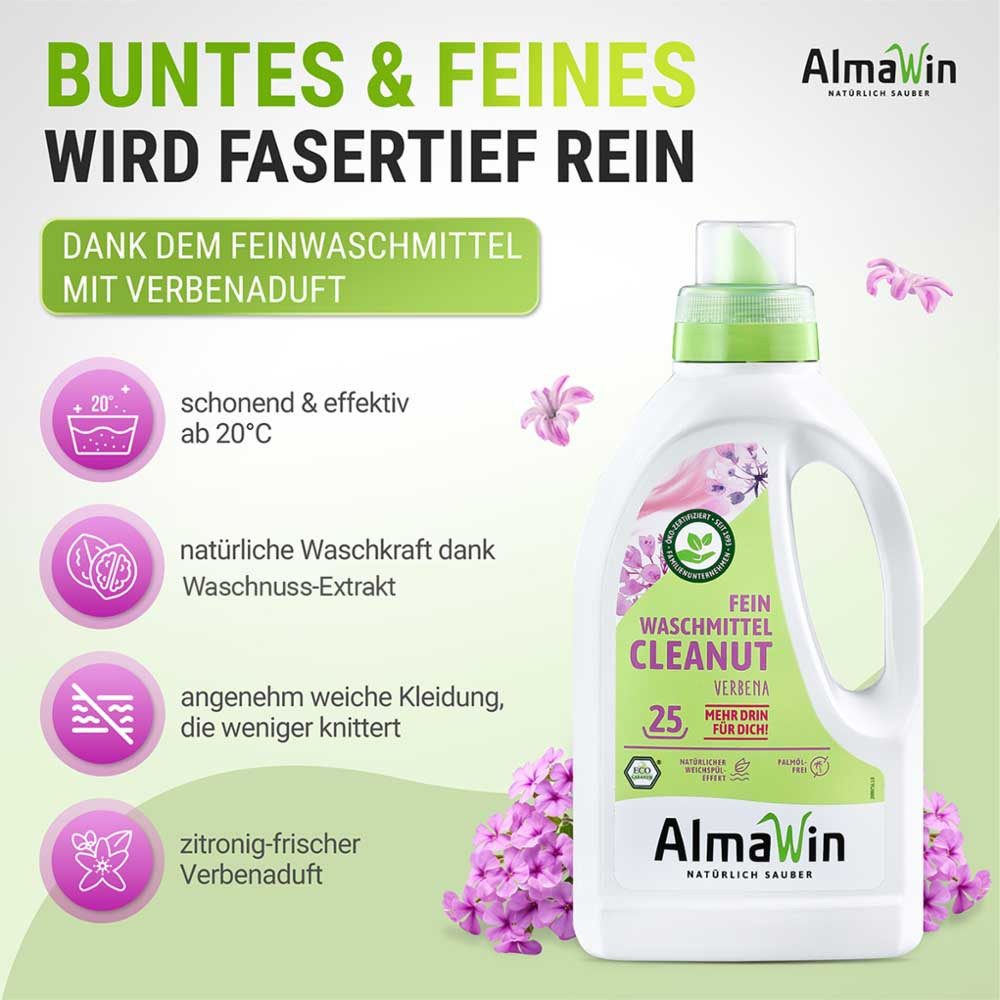 Almawin Cleanut - Waschmittel für Feines & Buntes 750ml Spezialwaschmittel