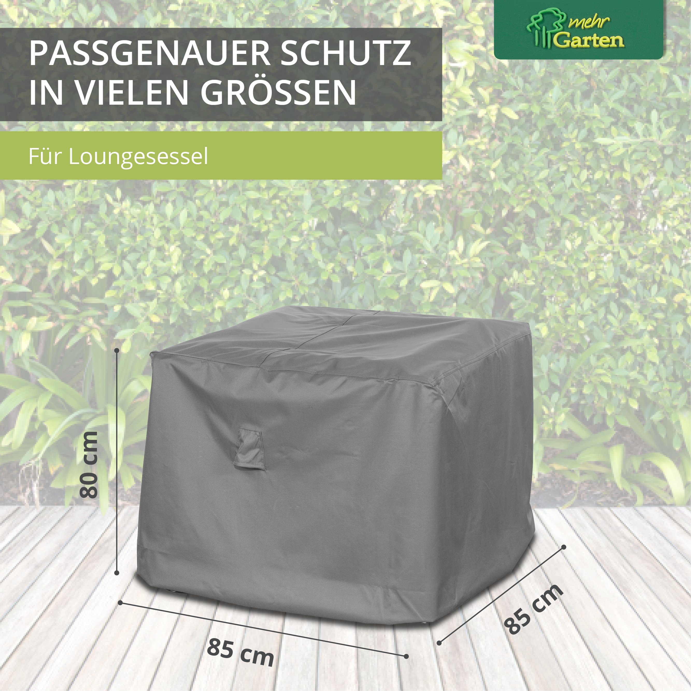 mehr Garten Gartenmöbel-Schutzhülle Premium, Premium Loungesessel-Abdeckung: 85(B)x85(T)x80(H) cm I Robuste Schutzh – Bild 2 von 5