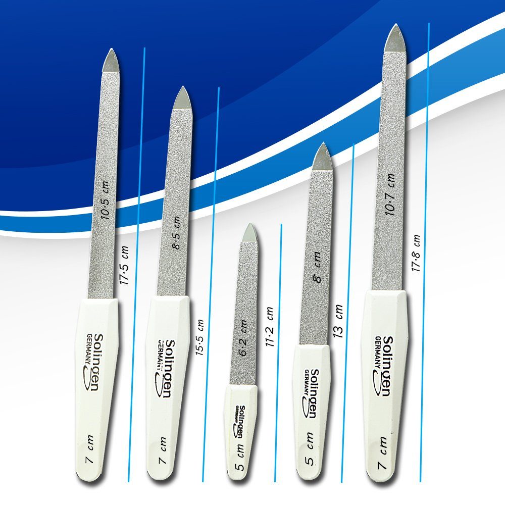 SMI Saphir-Nagelfeile 5 Saphirnagelfeile Solingen Saphir Nagelfeilen Fingernägel Fußnägel, doppelseitig fein und grob