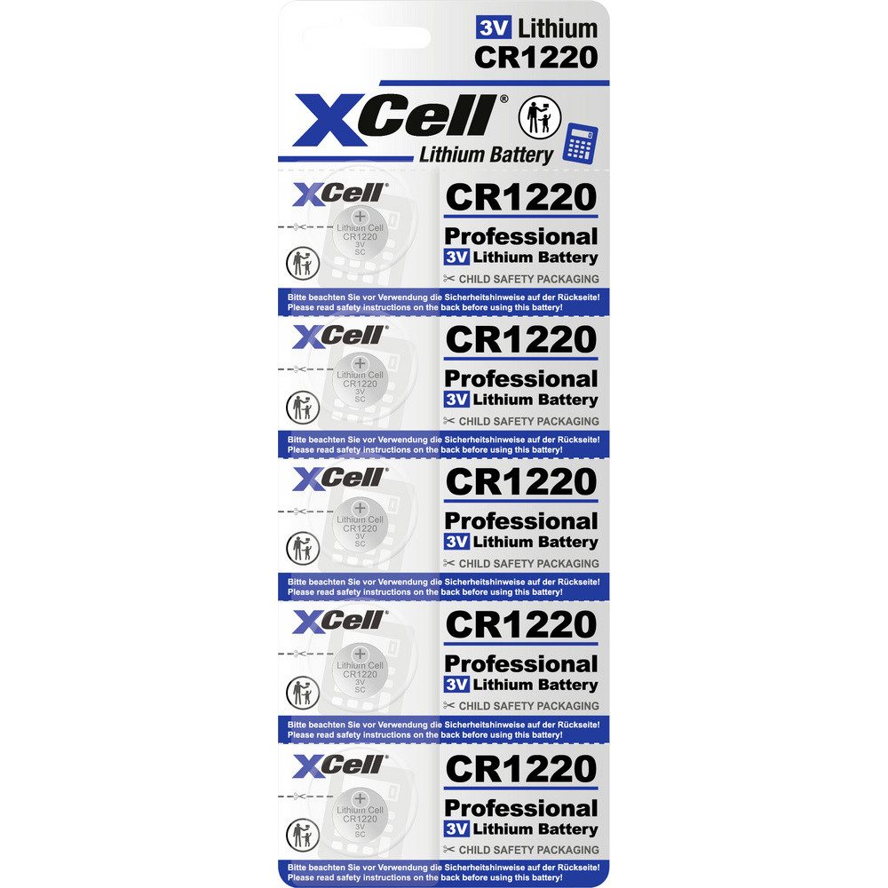 XCell XCell Knopfzelle CR1220 3 V 5 St. 40 Lithium Knopfzelle