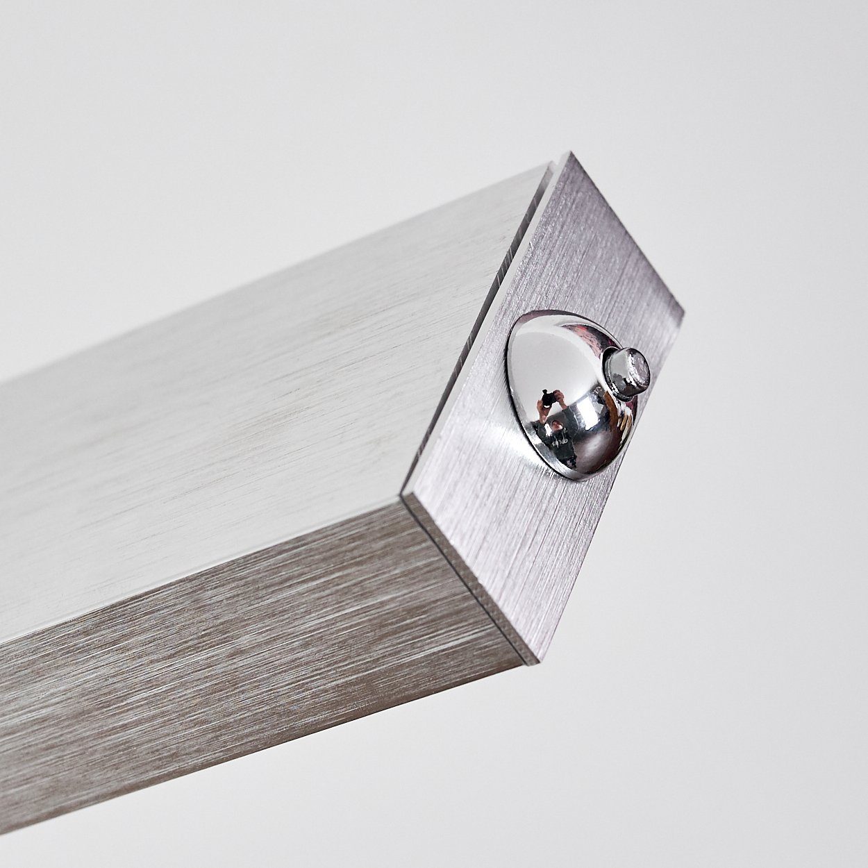 hofstein Stehlampe »Murci« LED Stehleuchte dimmbare Bodenlampe aus Metall in Silber, 3000 Kelvin, 1xLED 19 Watt, 2200 Lumen moderne mit Tastdimmer