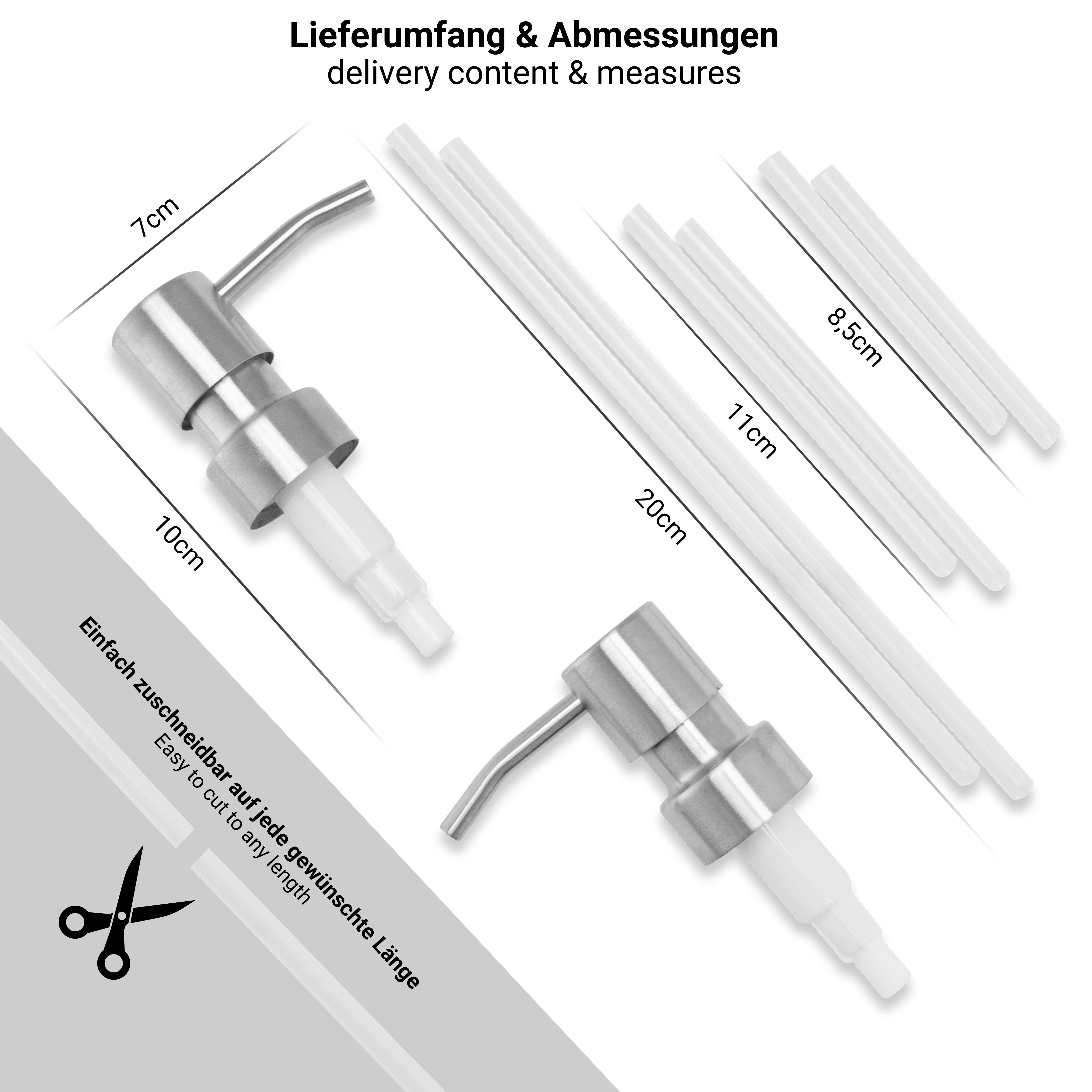 honju Seifenspender Pumpaufsatz Doppelpack in Edelstahl gebürstet inkl. 6 S günstig online kaufen