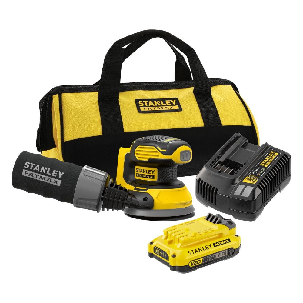 STANLEY Schwingschleifer SFMCW220D1S-QW Akku-Exzenterschleifer V20 18V, Tasche