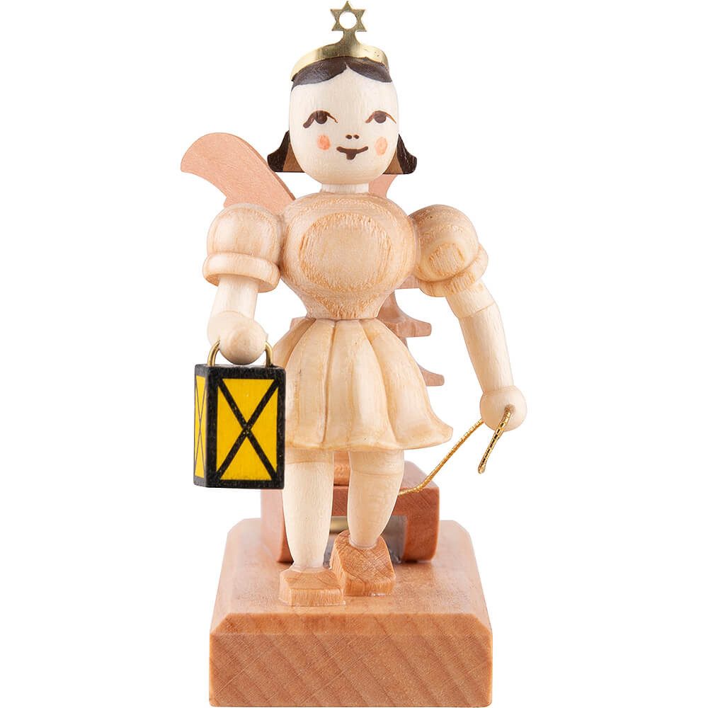 Blank Kunstgewerbe Dekofigur Kurzrockengel mit Schlitten, natur (6,6cm) von Blank Kunsthandwerk