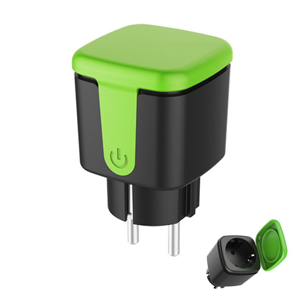 BlingBin WLAN-Steckdose WLAN Steckdose Zeitschaltuhr Aussenbereich Stromzähler Wasserdicht, max. 2400 W, 1 Set, 1-St., 5*6,6*8,3cm, Zeitschaltuhrfunktion und Energieüberwachungsfunktion