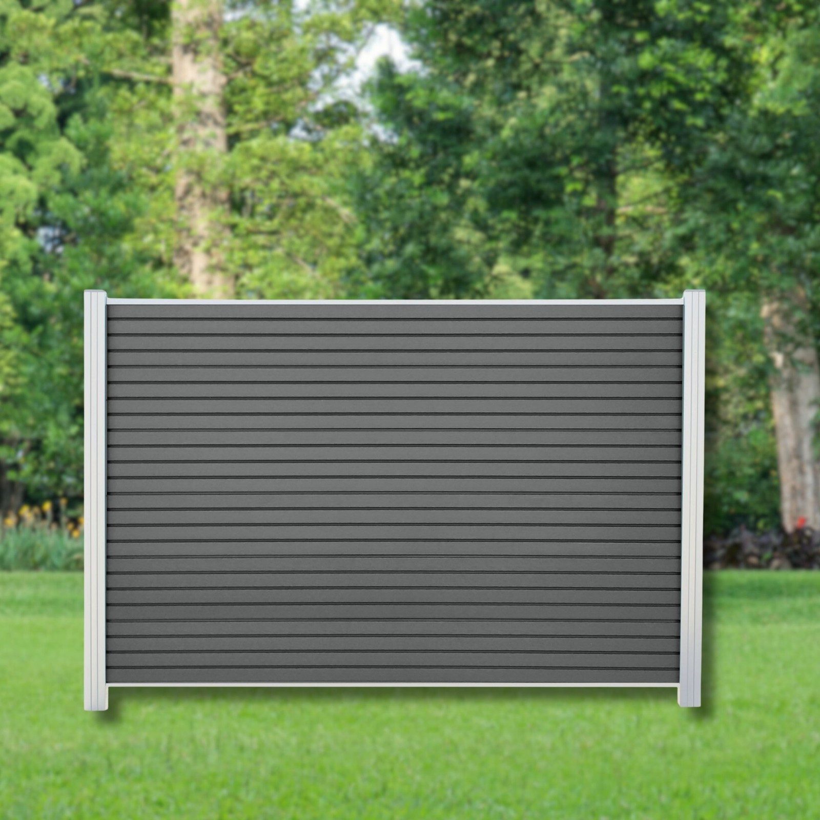 WPC Profi Zaun Sichtschutzzaun Sichtschutz Rhombus Anthrazit Komplettset 180x125 cm, (Komplettset, mit Start- und Abschlussleisten, Pfosten und Zubehör)