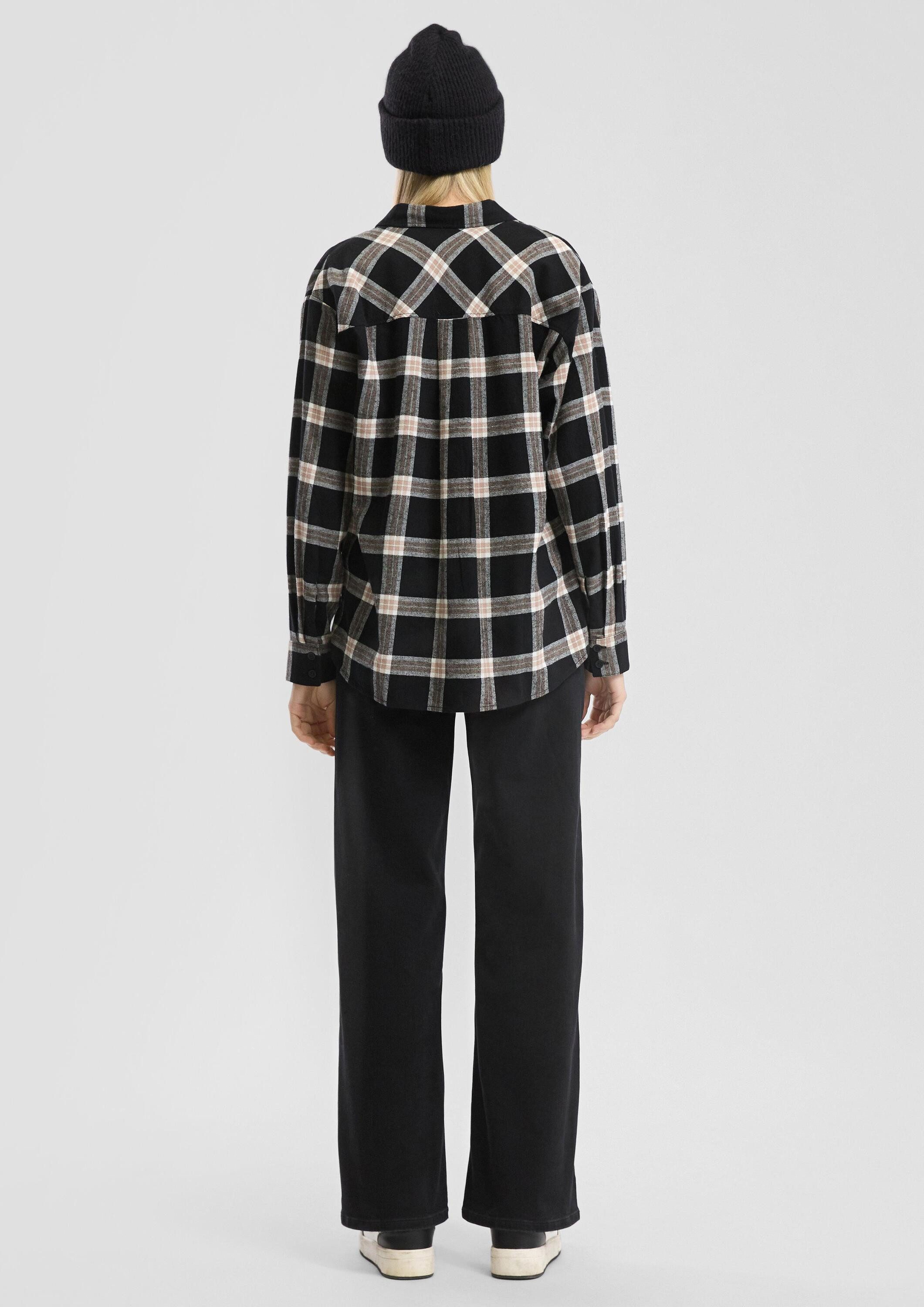 QS Langarmbluse Bluse Flanellhemd mit Karomuster