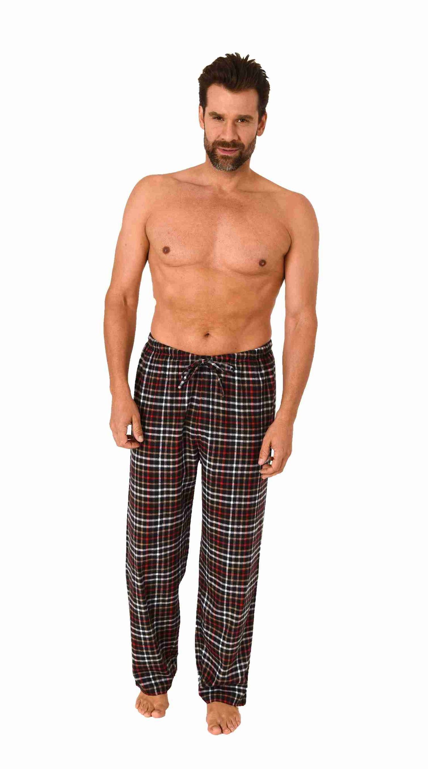Trend by Normann Pyjama Herren Flanell Schlafanzug Hose lang kariert aus Ba günstig online kaufen