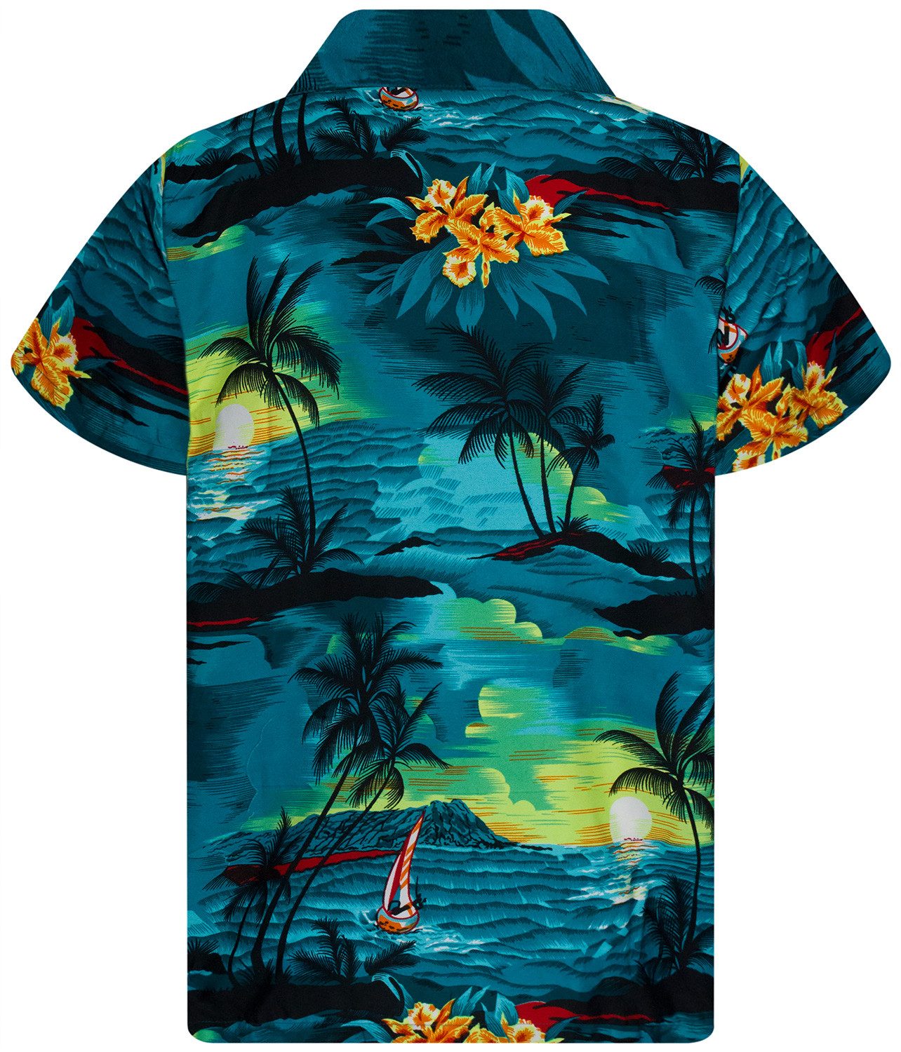 King Kameha Hawaiihemd Surf Funky Hawaii-Hemd Herren Kurzarm Front-Tasche S günstig online kaufen