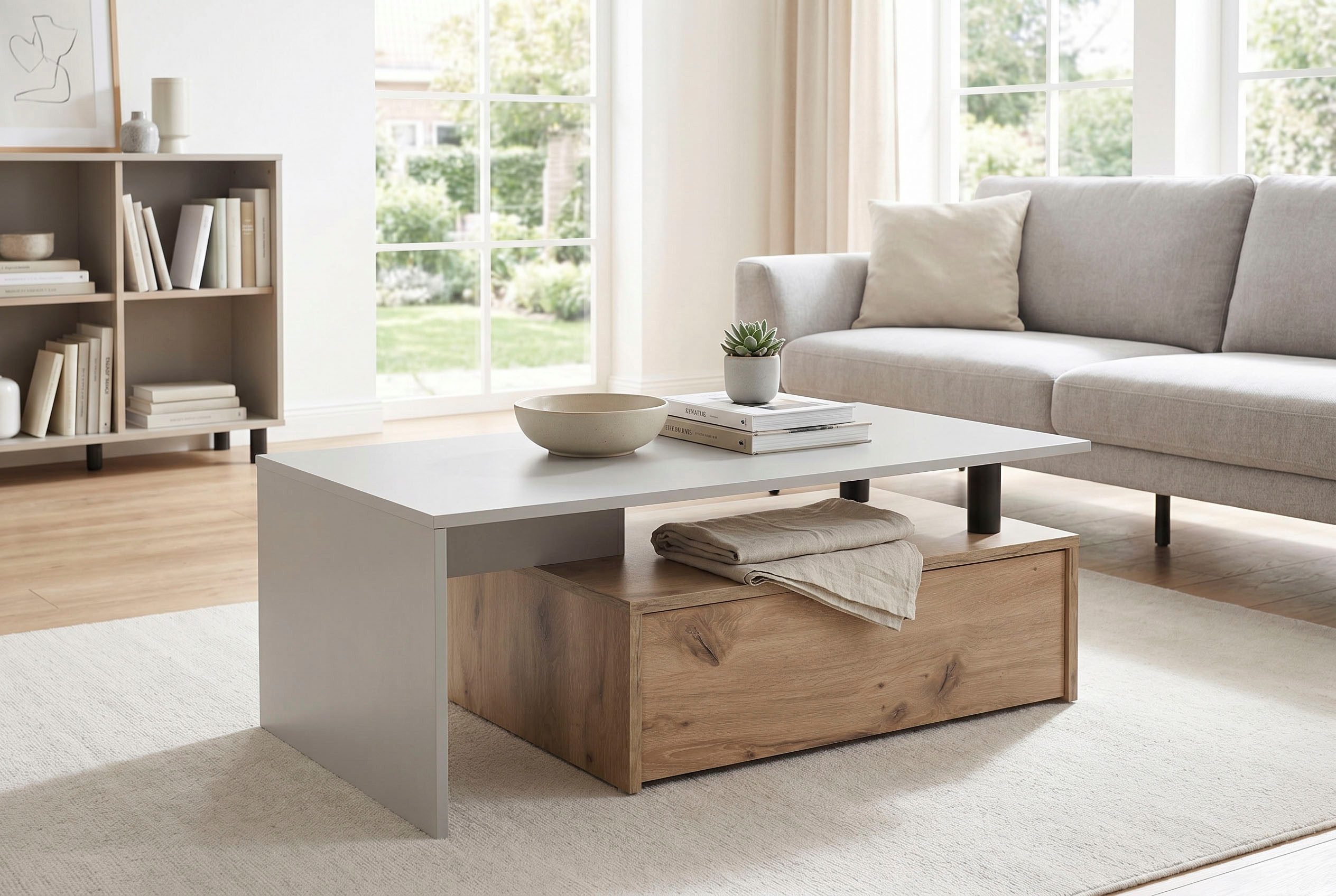HELA Couchtisch DENNIS, Stauraum mit Schubkasten, Breite 110 cm